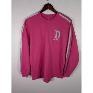 Disney Parks Disneyland Spirit Jersey Shirt Womens Small Pink Glitter Logo